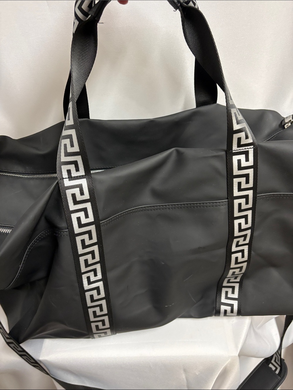 Versace Parfum Large Gym Travel Duffle Bag Tote Black/White - Picture 3 of 6